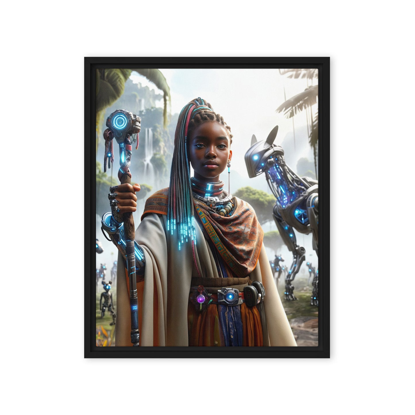 Afrotechno Mystic Girl Framed canvas