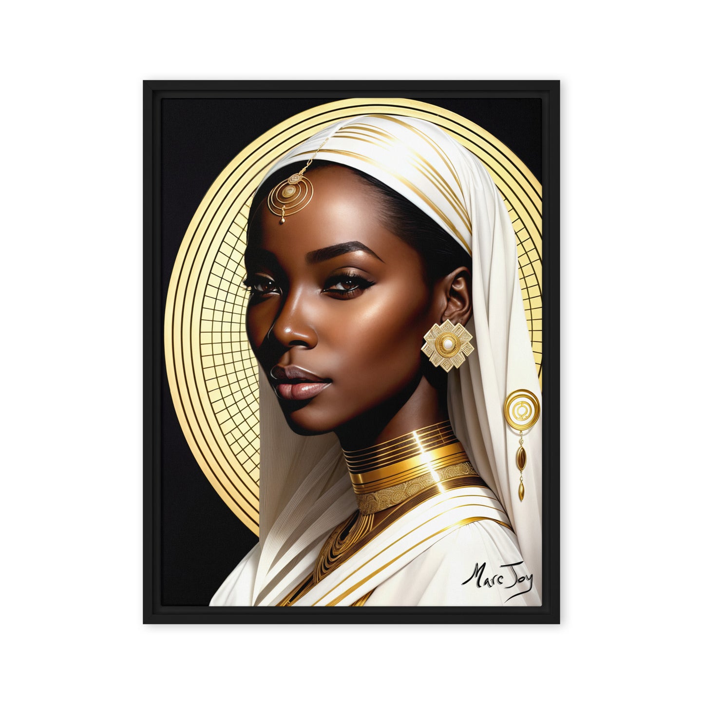 Cosmic Nubian Queen Framed canvas