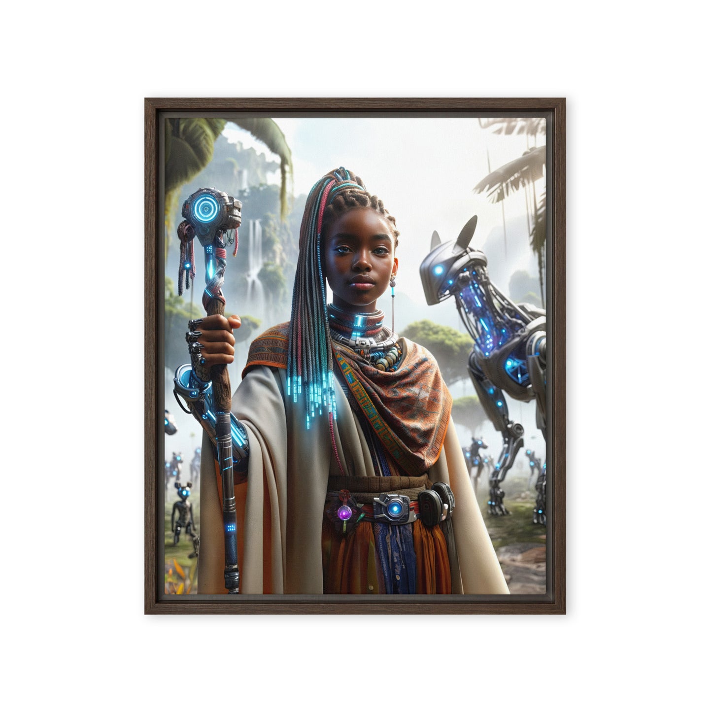 Afrotechno Mystic Girl Framed canvas