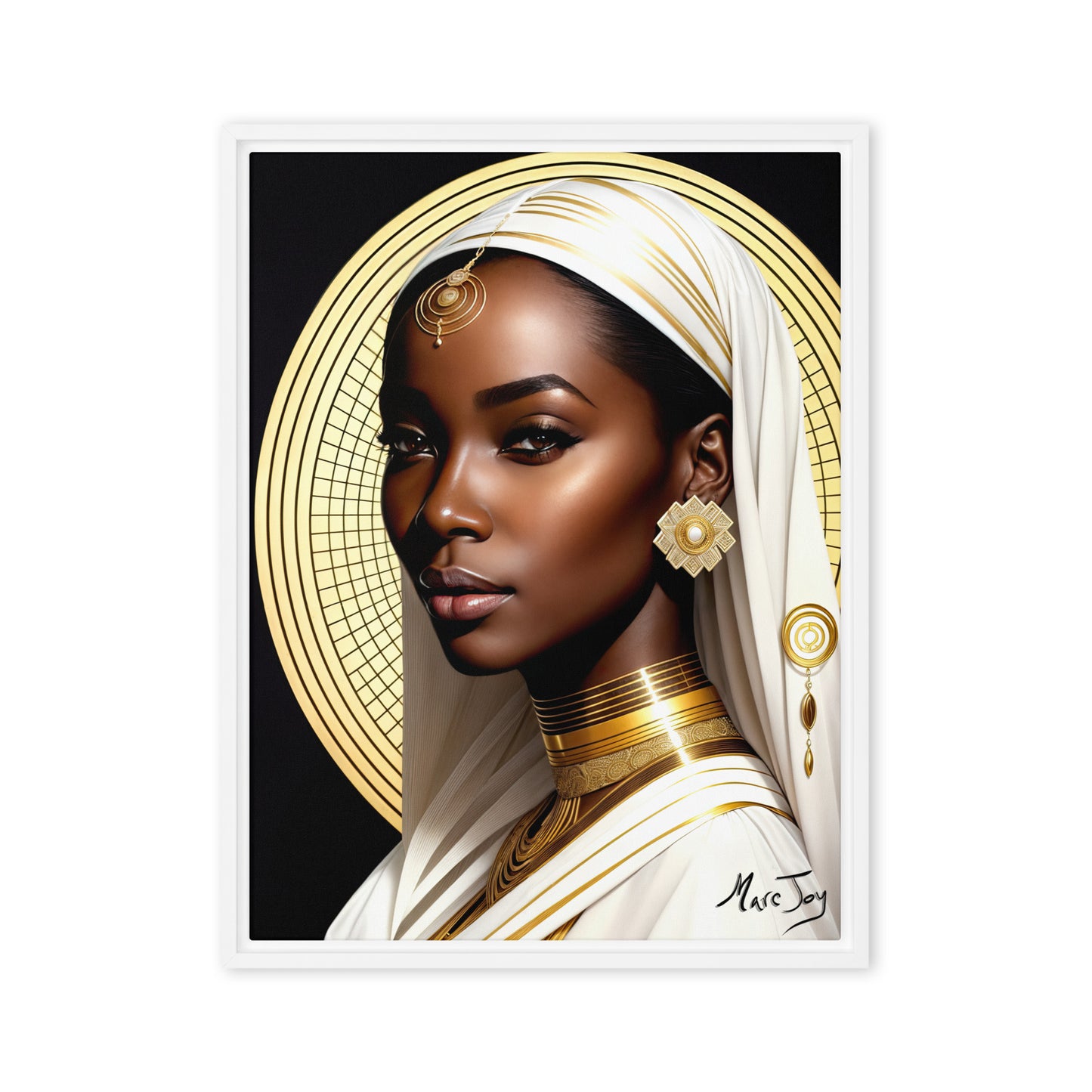 Cosmic Nubian Queen Framed canvas